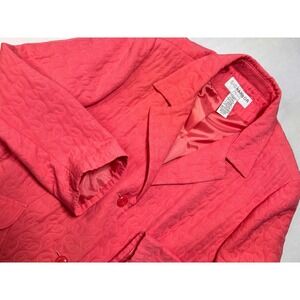 Sag Harbor Womens Pink Quilted Blazer | Size 20 | Cottagecore Office